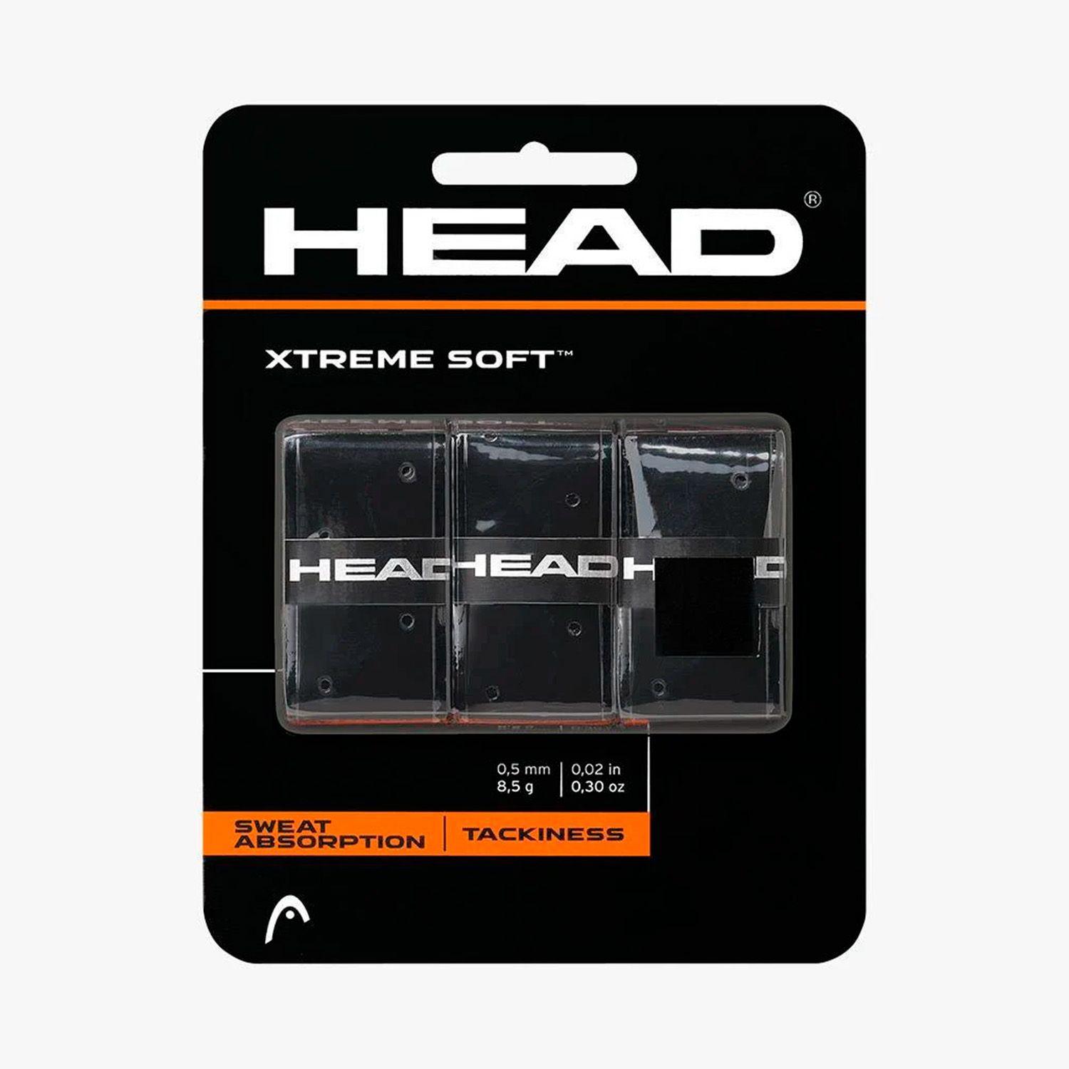 Намотка для теннисной ракетки 3шт Head Xtreme Soft Овергрип липкий (Черный)