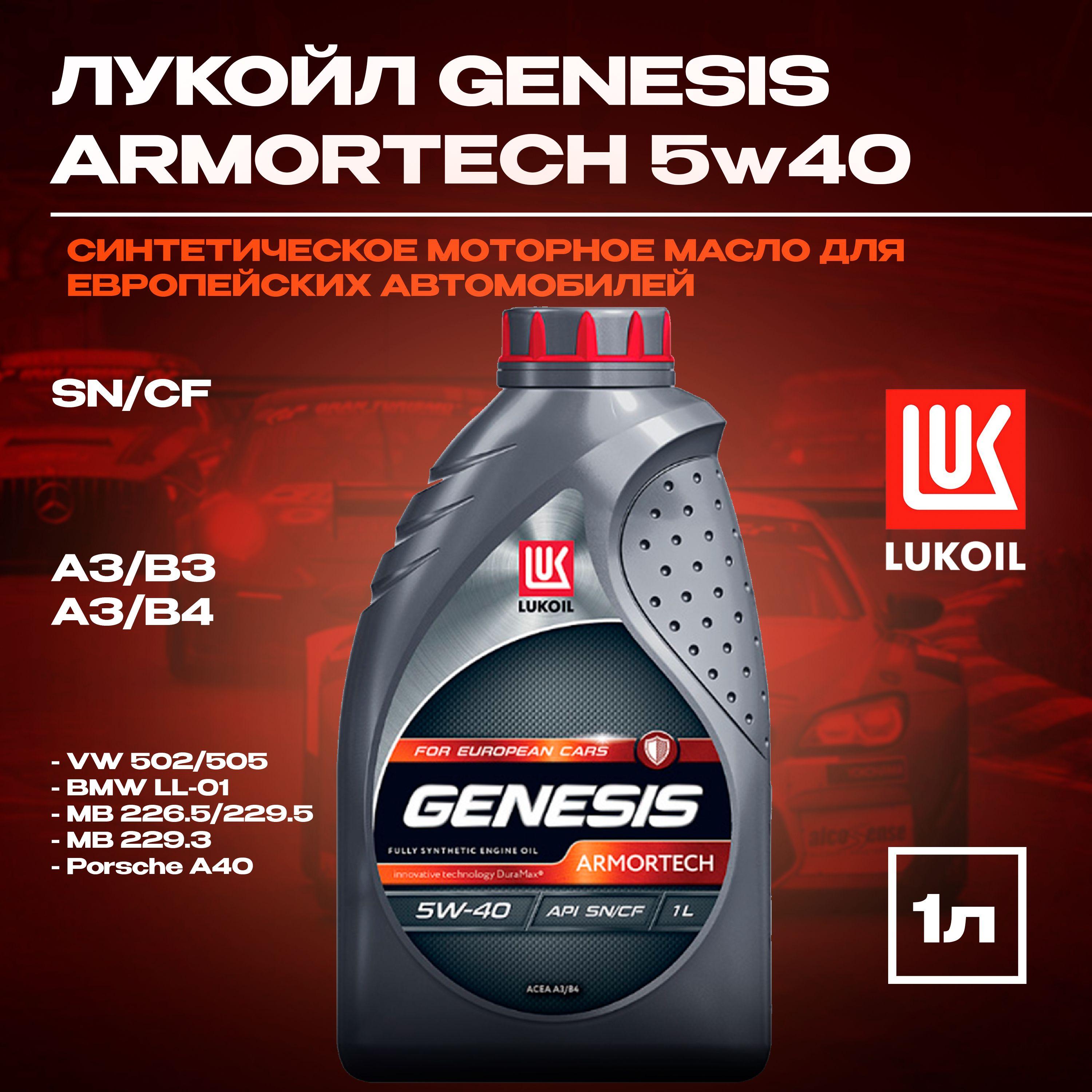 ЛУКОЙЛ (LUKOIL) ARMORTECH 5W-40 Масло моторное, Синтетическое, 1 л