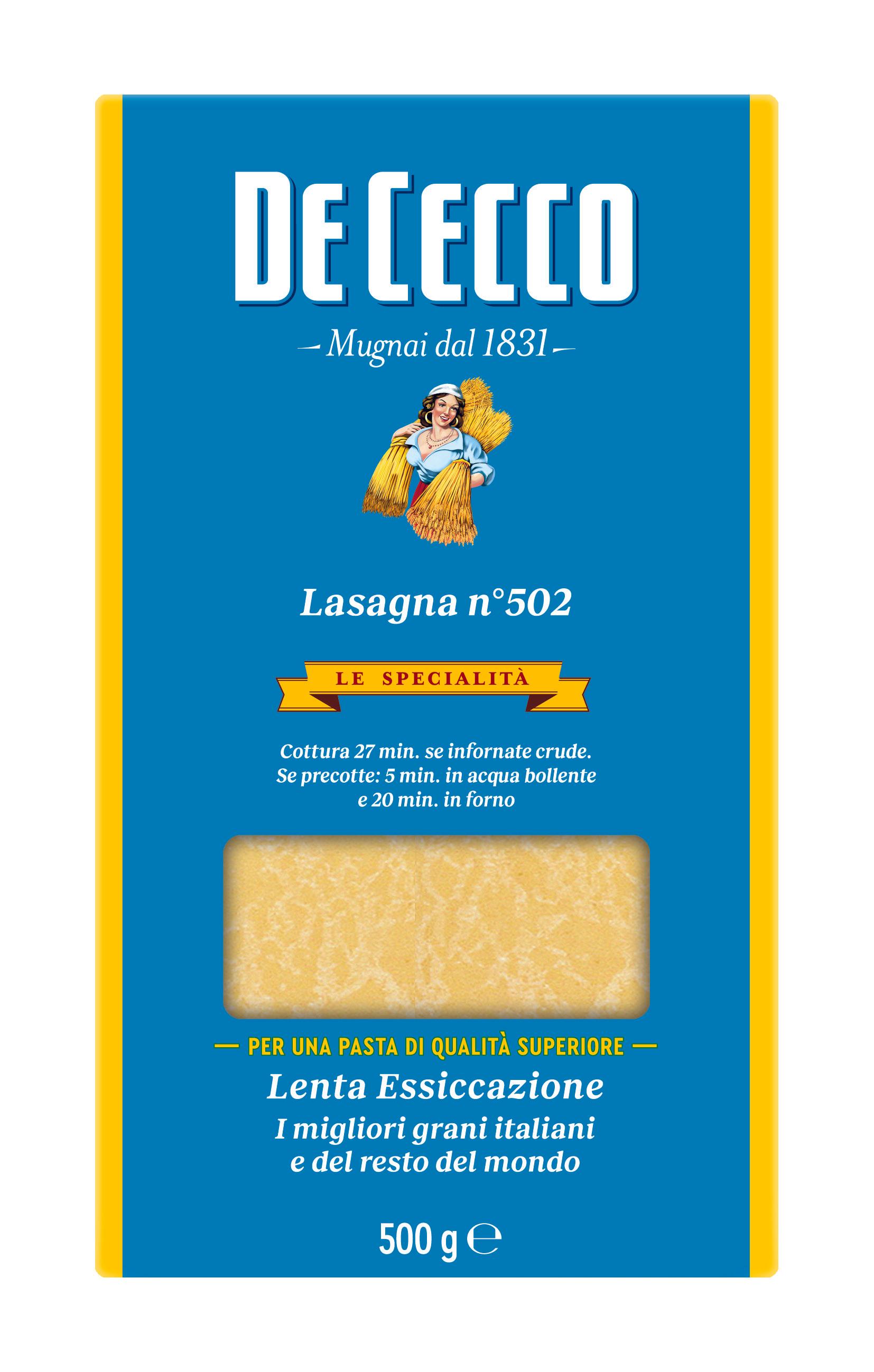 Макаронные изделия De Cecco LASAGNA (ЛАЗАНЬЯ №502) 500 г