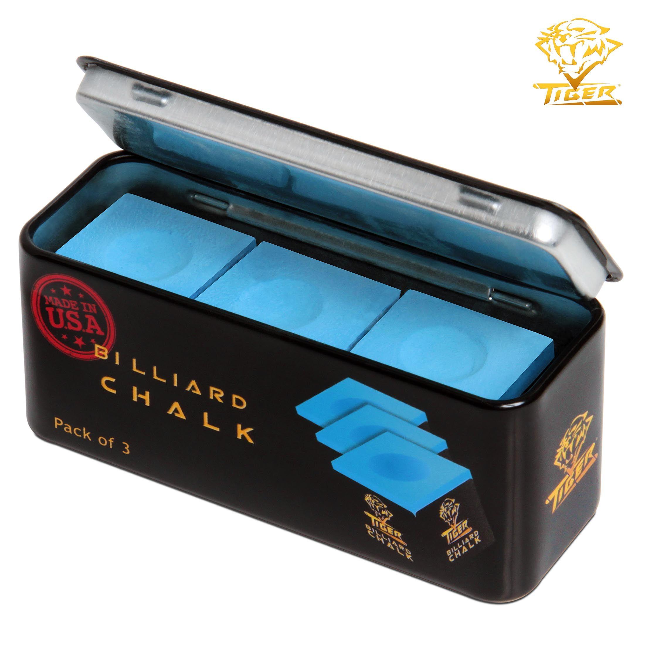 Мел для бильярда Tiger Billiard Chalk Blue, синий, 3 шт.