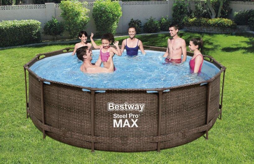 Бассейн каркасный 56709 Bestway Steel Pro MAX, 366х100см "Ротанг"