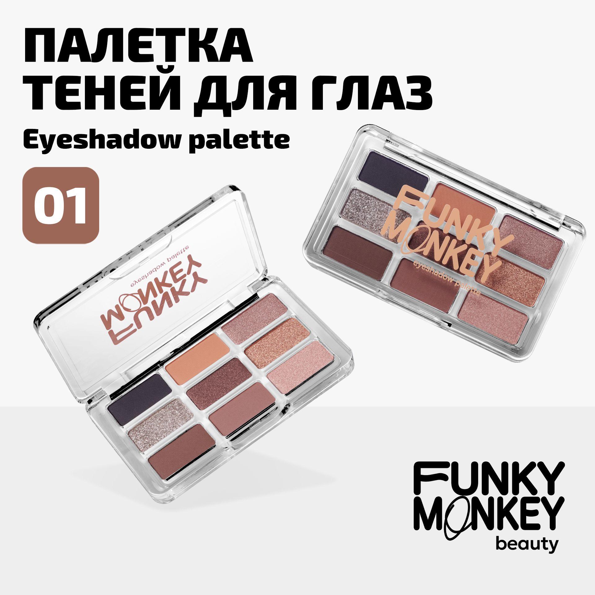 Funky Monkey Палетка теней для век Eyeshadow palette тон 01