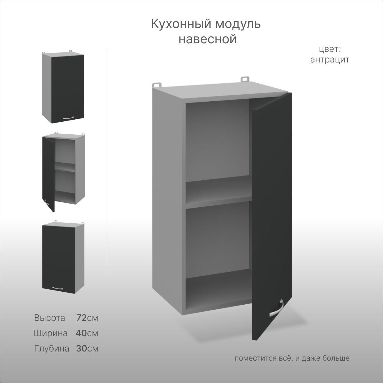 Шкаф кухонный навесной 40 см, кухонный модуль навесной