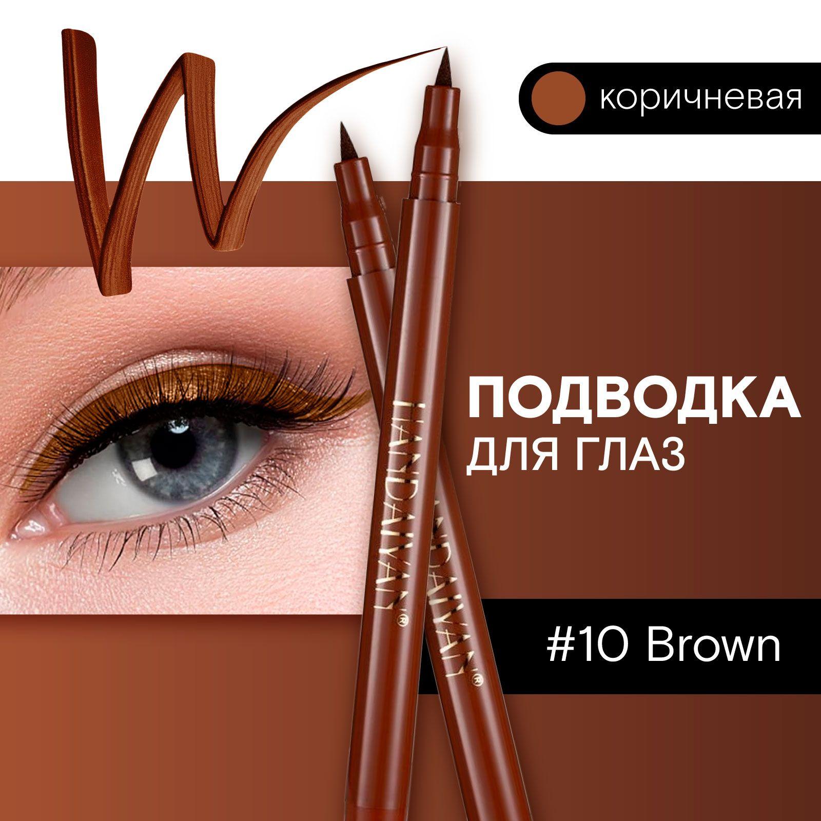 Подводка для глаз коричневая фломастер Color Pen Eye Liner, 10 Brown