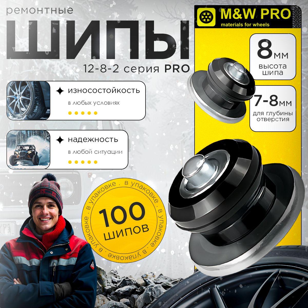 M&W PRO Шипы ремонтные, 12-8-2 (упаковка 100 шт)