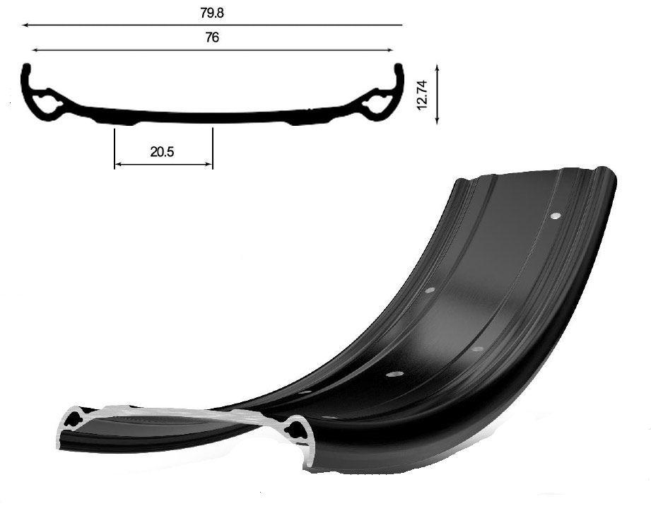 Обод 26" Xenium FAT-80 TR PV 1039гр 32H Черный