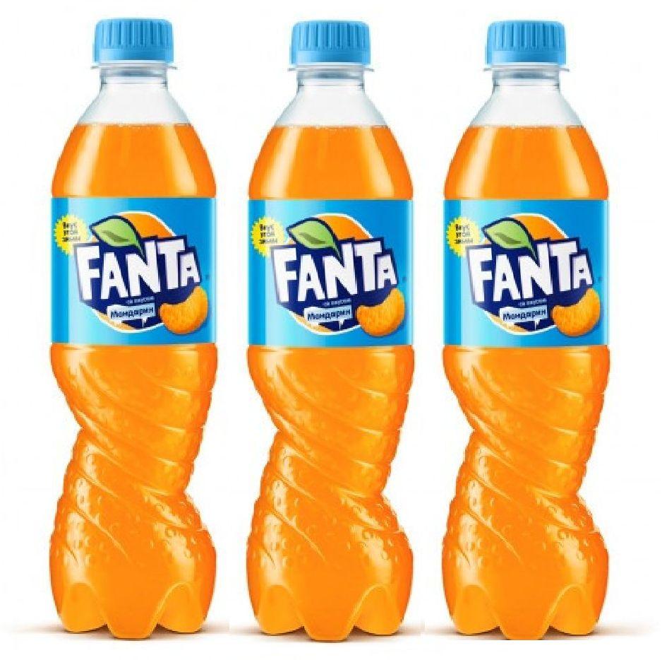 Набор из газированных напитков Fanta (Мандарин), 3 шт по 0,5 л