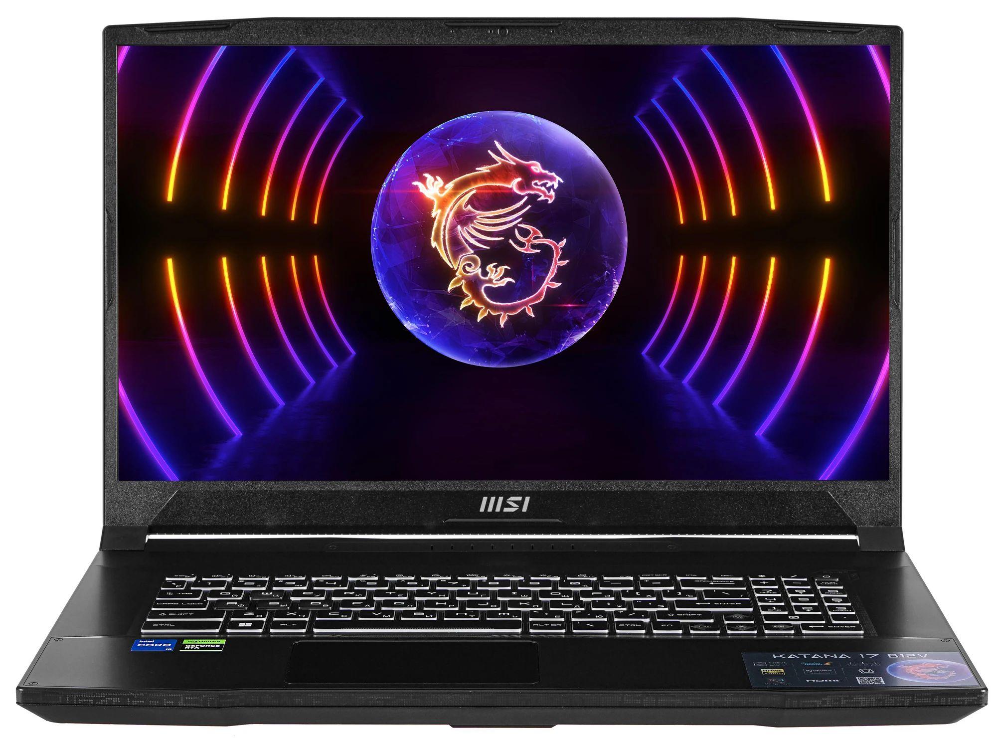 MSI 17 B12VEK-268XRU (5094170) Игровой ноутбук 17.3", Intel Core i5-12450H, RAM 16 ГБ, SSD, NVIDIA GeForce RTX 4050 для ноутбуков (6 Гб), Без системы, черный, Русская раскладка