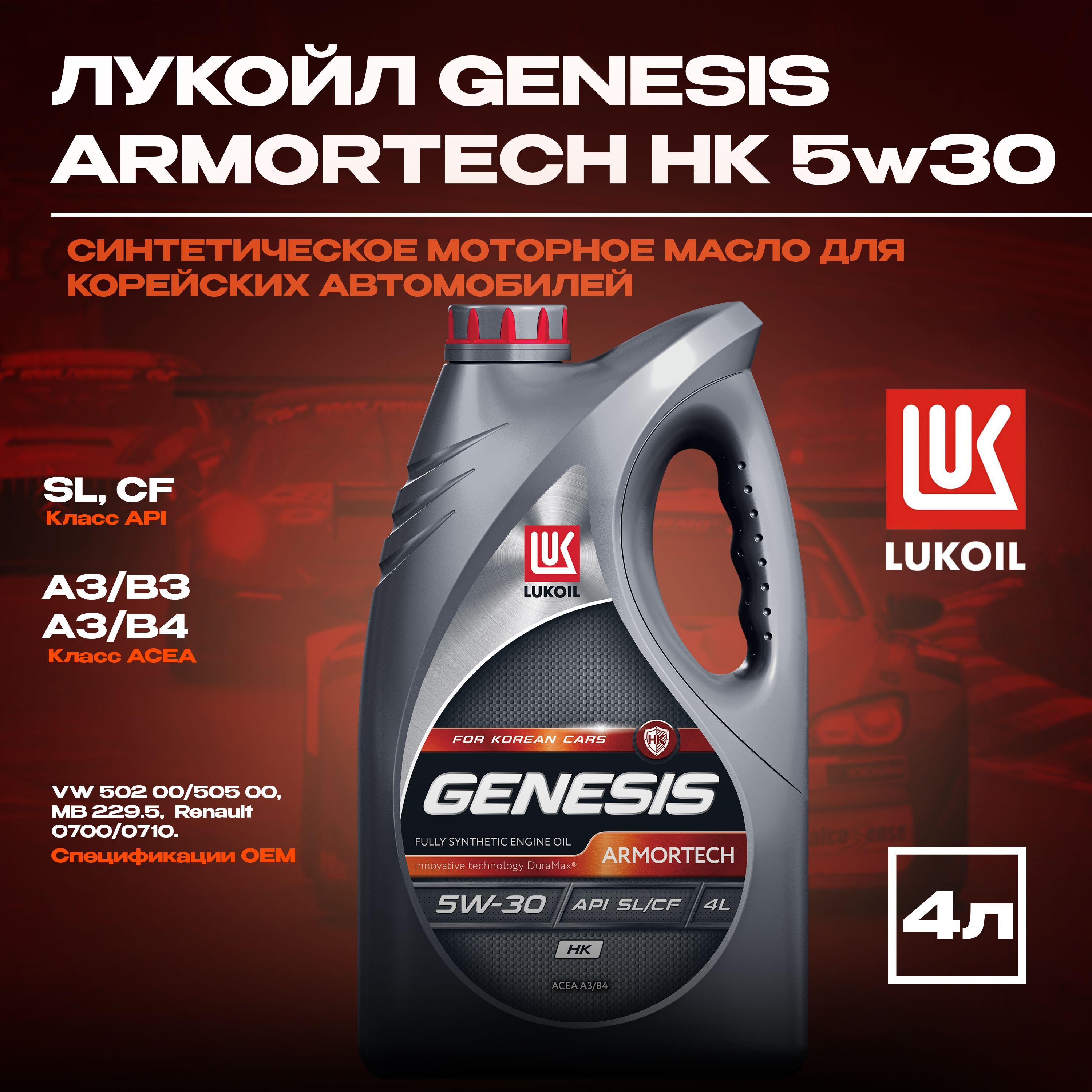 ЛУКОЙЛ (LUKOIL) GENESIS ARMORTECH HK 5W-30 Масло моторное, Синтетическое, 4 л