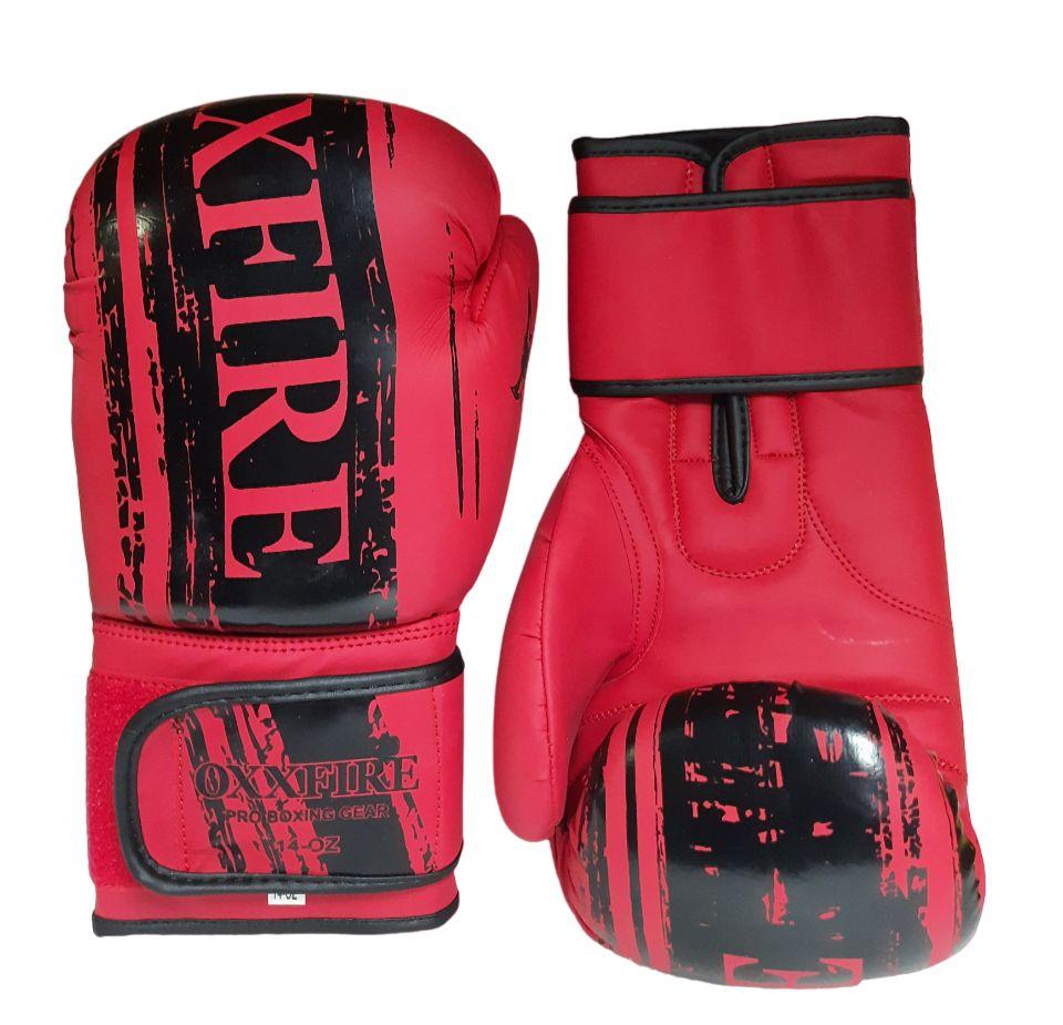 Спортивные боксерские перчатки "OXXFIRE Muay Thai PRO,PVC" - 14oz / кожзам / красные