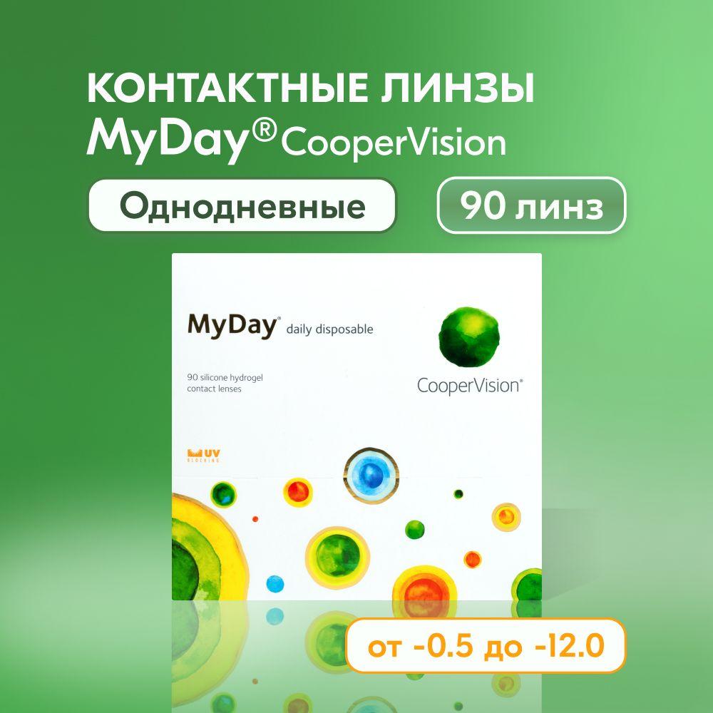 Контактные линзы CooperVision, MyDay, 90 линз I 8.4 I -2.50 I однодневные I прозрачные