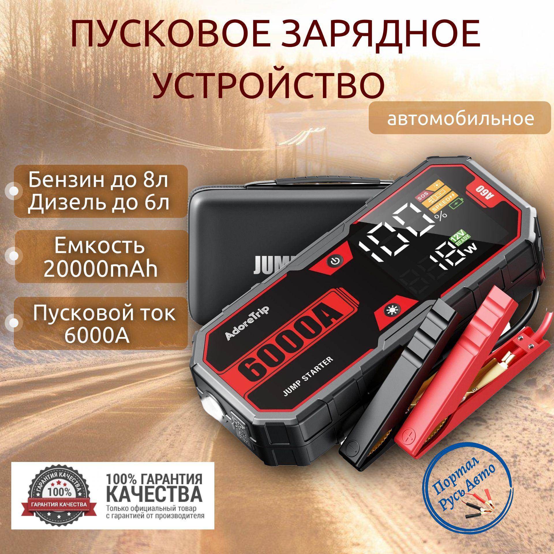 Автомобильное пусковое портативное устройство бустер JF.EGWO 20000mAh 6000A