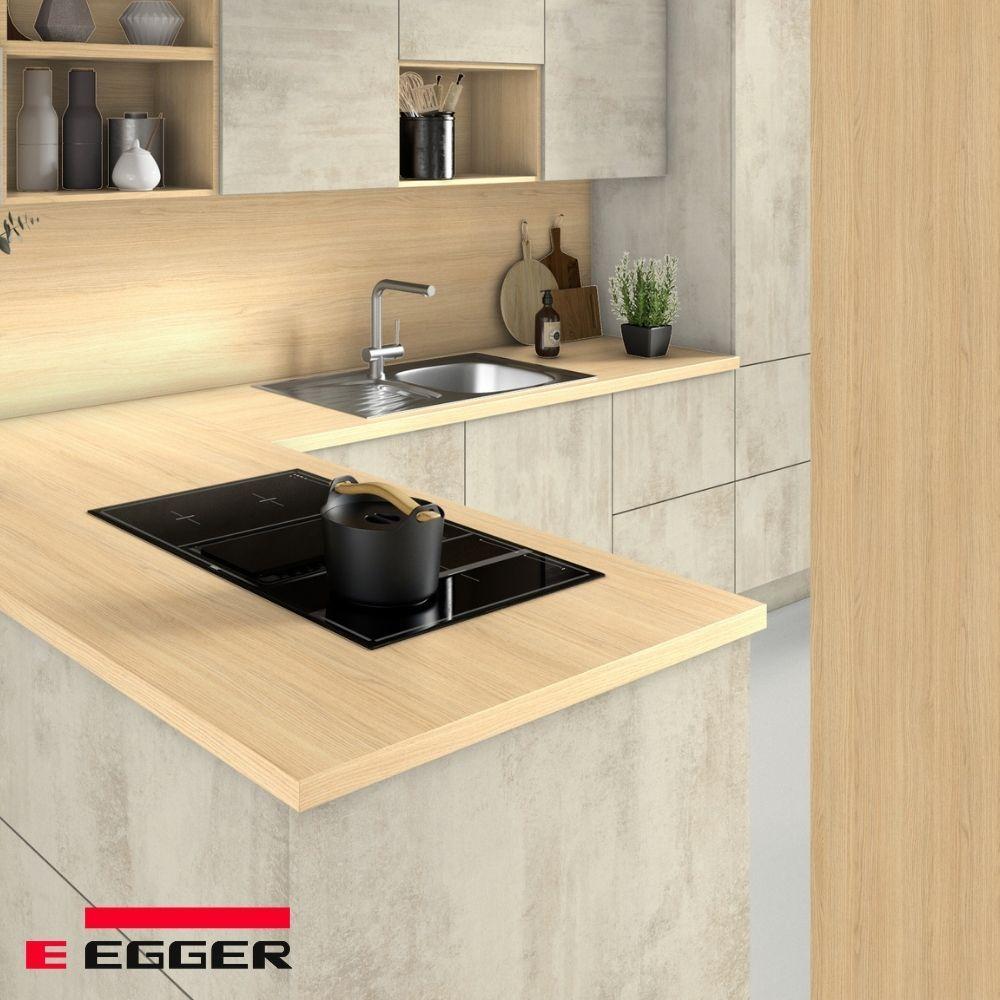 Столешница для кухни Egger 2500х600x38мм с торцевыми планками. Цвет - Дуб Виченца