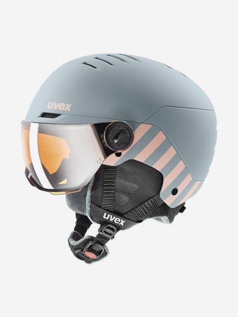 Шлем детский Uvex Rocket Visor 51-55 серый/розовый матовый