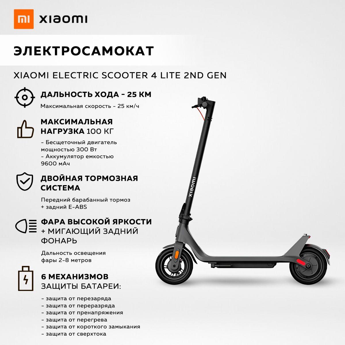 Электросамокат Xiaomi Electric Scooter 4 Lite 2nd Gen (Black)