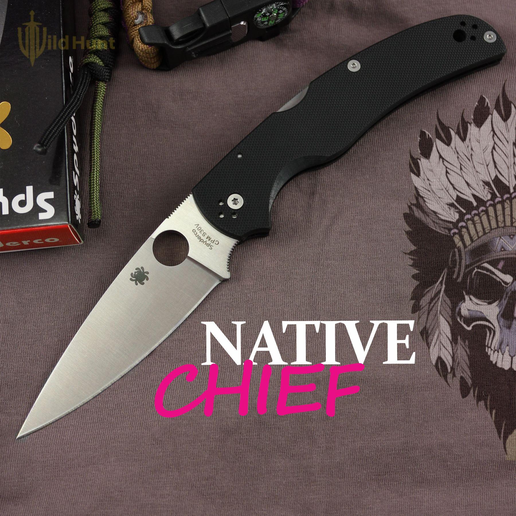 Туристический складной нож Spyderco Native Chief Black