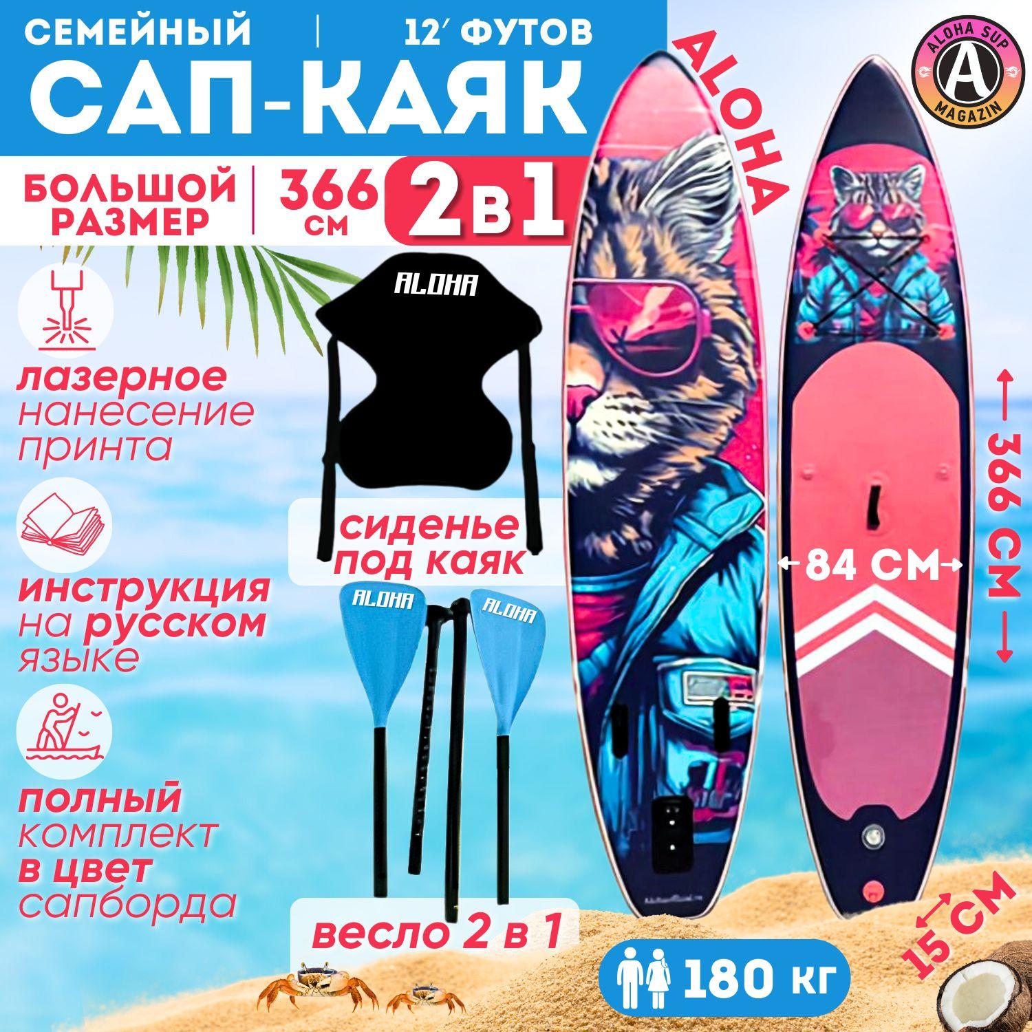 Сап-каяк ALOHA ДИКИЙ КОТ 12' x 33" x 6" (366см х 84см х 15см)