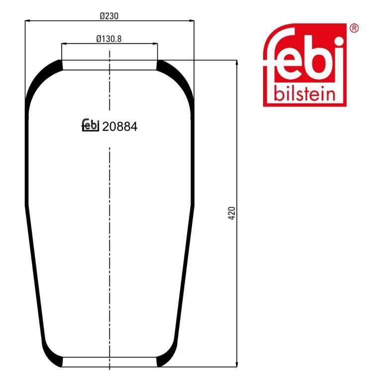 Febi | Пневмоподушка кон 444-230-130.8/130.8 /MAN