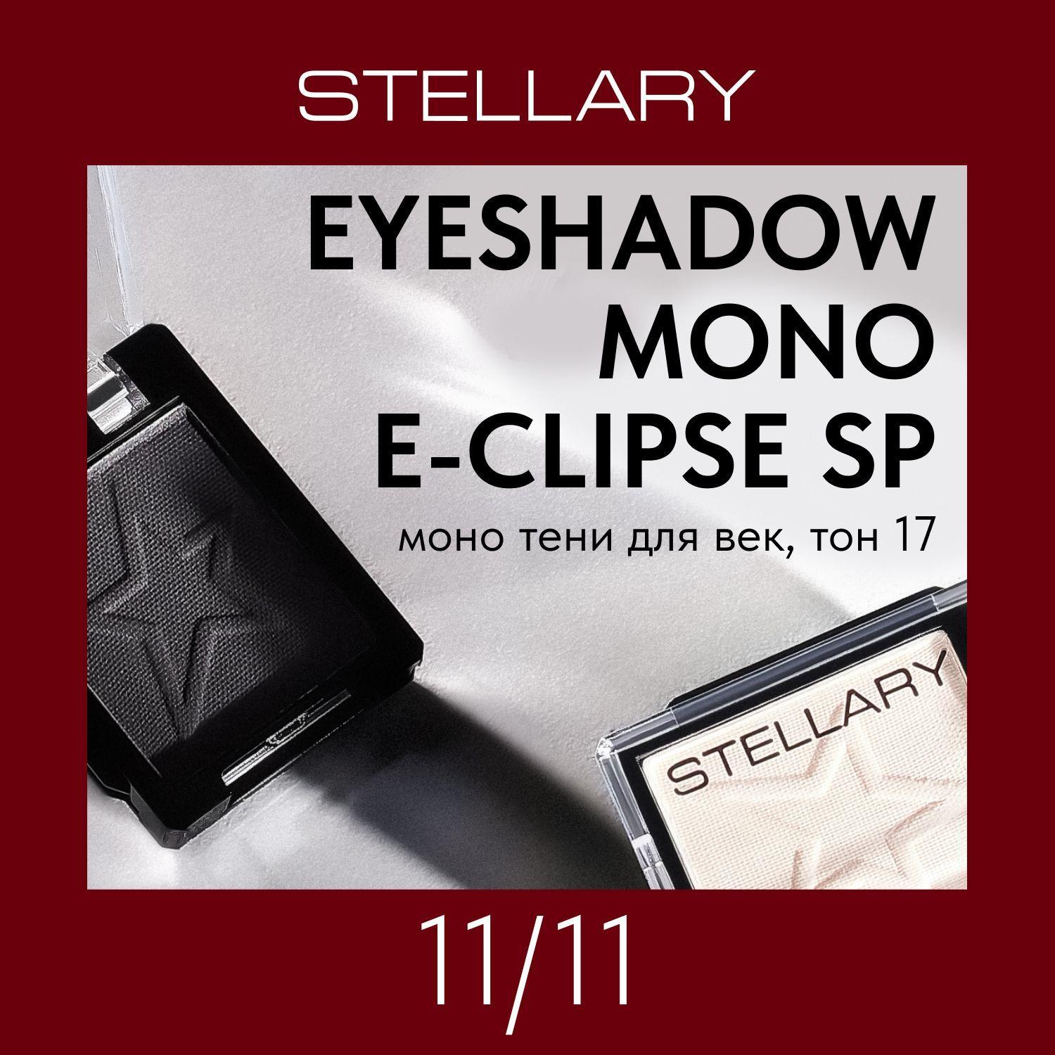 Stellary Eyeshadow mono E-Clipse Монотени для век, нежная текстура для ровного нанесения, устойчивый пигмент для насыщенного цвета, матовые, тон 17, цвет: черный, 1 г