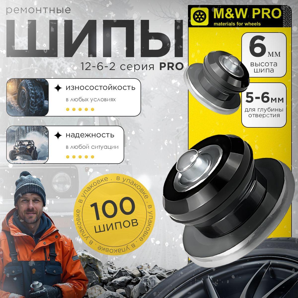 M&W PRO Шипы ремонтные, 12-6-2 (упаковка 100 шт)