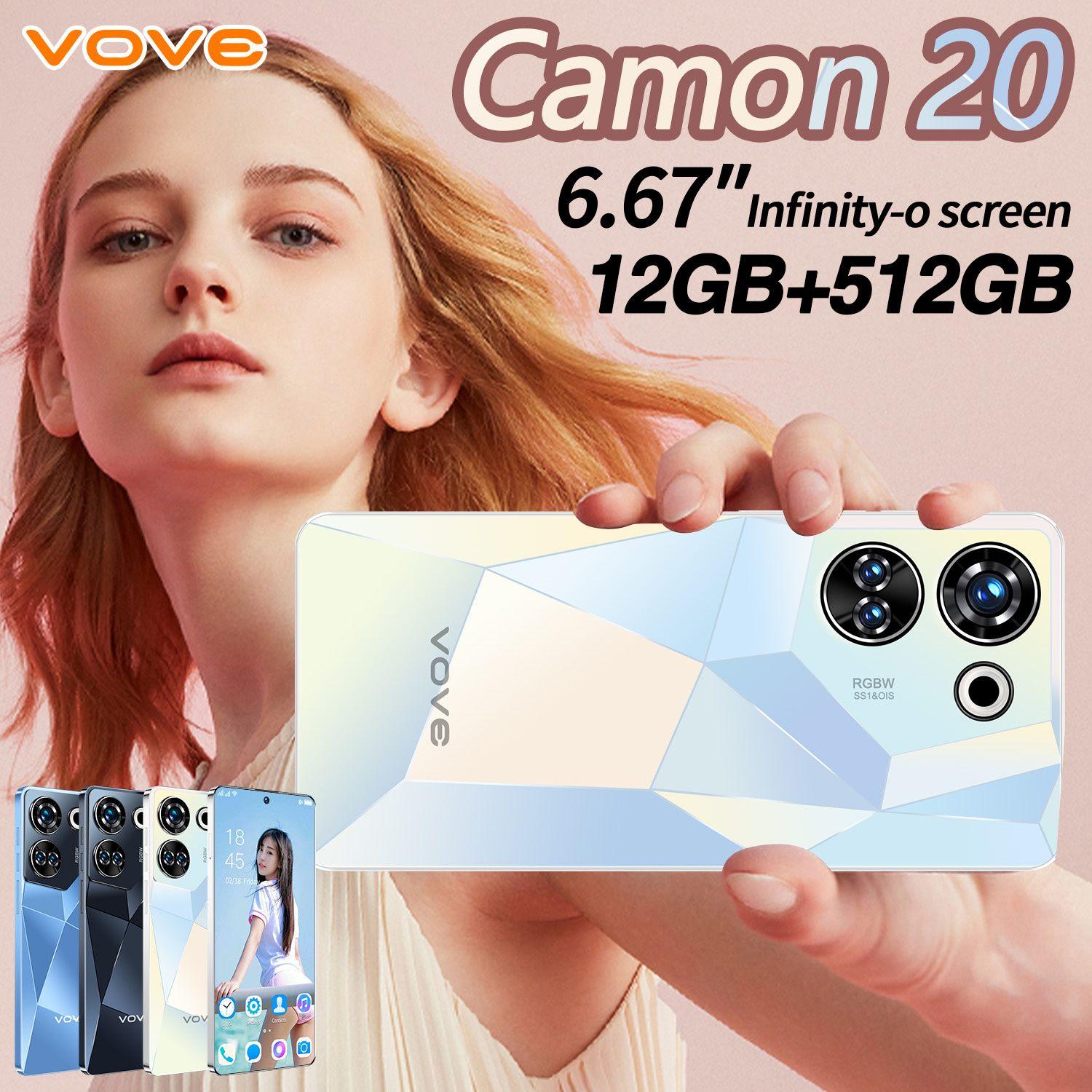 Смартфон Ультра тонкий новый мобильный телефон Camon 20 Dual SIM Dual Standby Smartphone Ультра низкая цена Музыкальный мобильный телефон Игровой мобильный телефон HP Большая память Большой аккумулятор Импортный чип Экстремальная производительность Фирменный мобил EU 12/256 ГБ, голубой, зеркальный