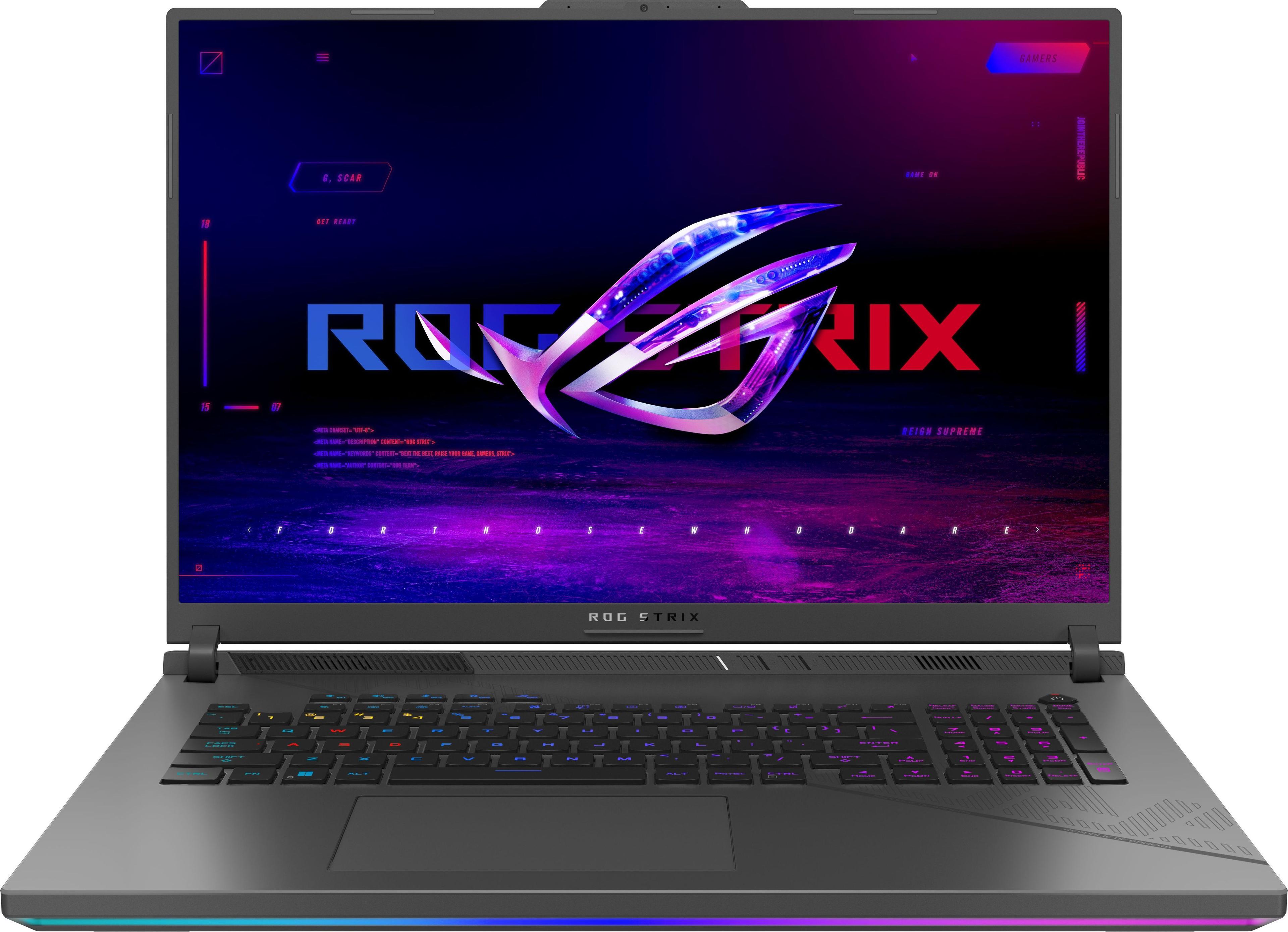 ASUS ROG Strix G814JV-N6168 Игровой ноутбук 18", Intel Core i7-13650HX, RAM 16 ГБ, SSD 1024 ГБ, NVIDIA GeForce RTX 4060 для ноутбуков (8 Гб), Без системы, (90NR0CM1-M00BC0), серый, Русская раскладка