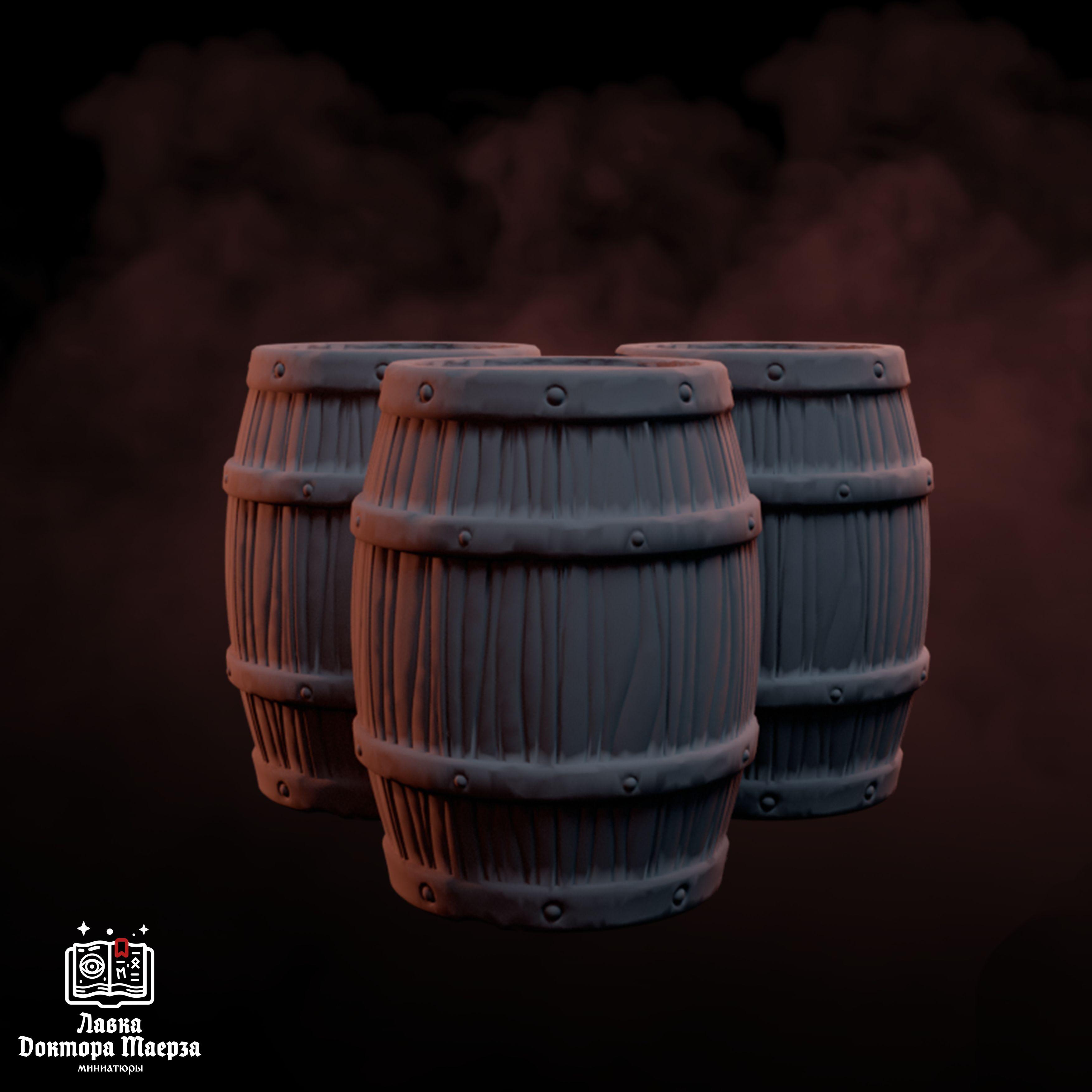 Terrain (Террейн) Port Barrels - Портовые бочки (3 предмета) (Warhammer, DND)