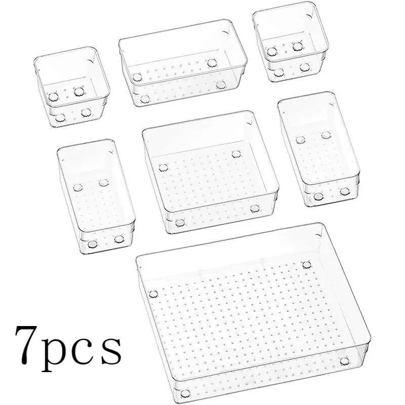 Органайзер для косметики, органайзер для хранения вещей, разделители для ящиков набор 7 шт