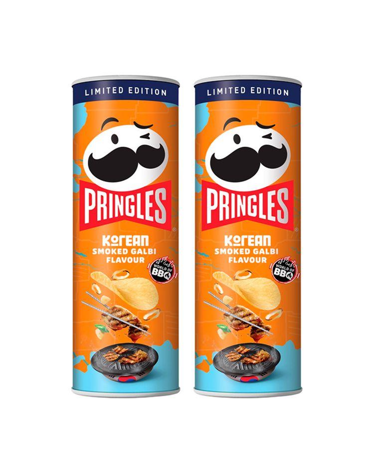 Картофельные чипсы Pringles Korean Charcoal Grilled Ribs / Корейские рёбрышки на гриле, 2 уп по 100 гр