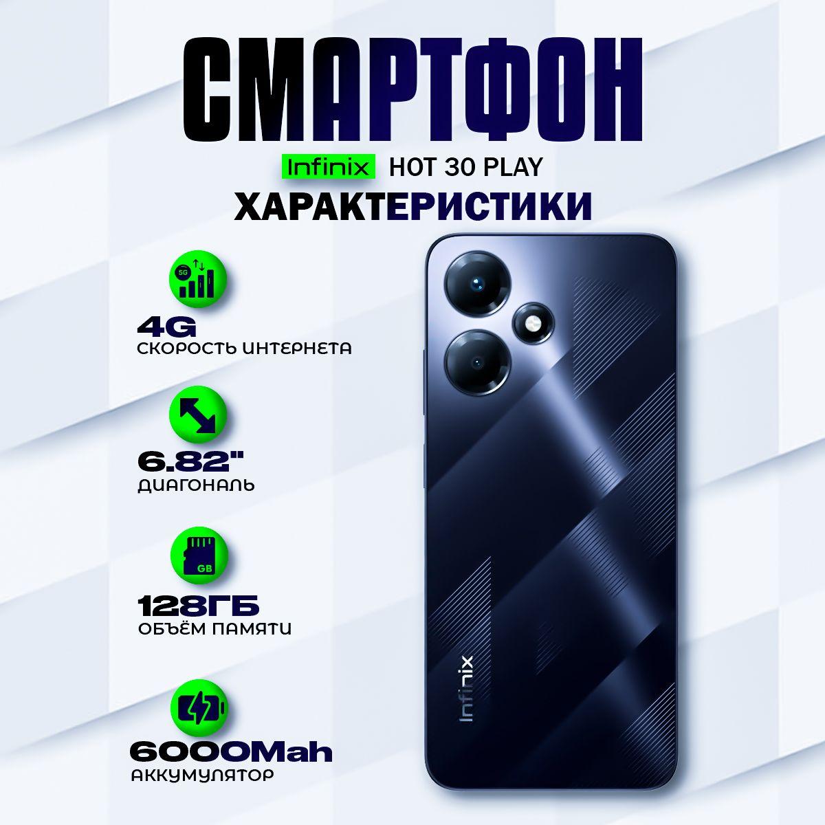 Infinix Смартфон Hot 30 Play CN 8/128 ГБ, черный