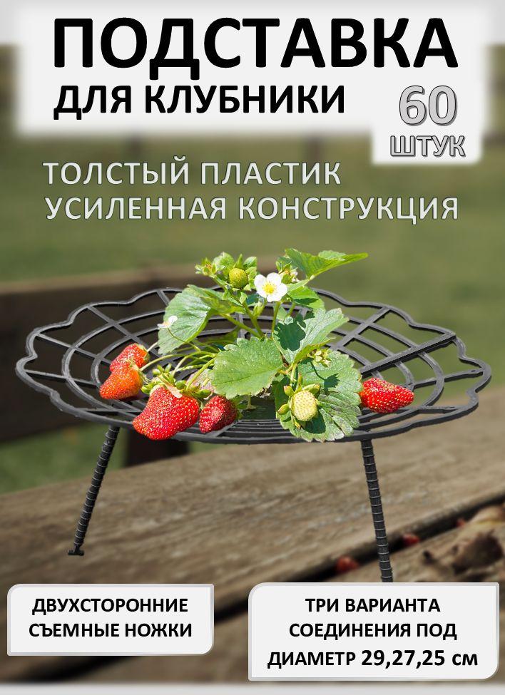 Подставка для клубники 60 шт. черная, корзина под клубнику, опора для растений, кустодержатель, подставка для цветов