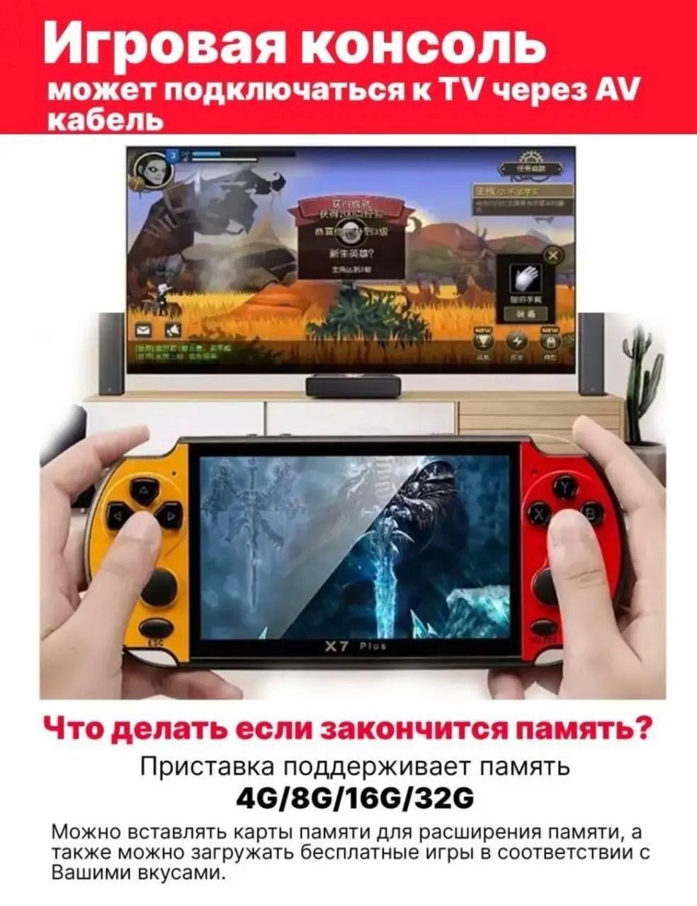 Портативная игровая приставка ретро консоль для телевизора X7