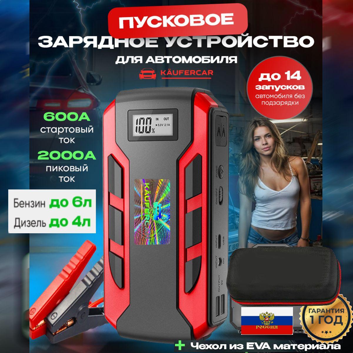 Пуско зарядное устройство для автомобиля с аккумулятором 12000 mAh / Пусковое ПЗУ бустер джамп стартер зарядник автостарт