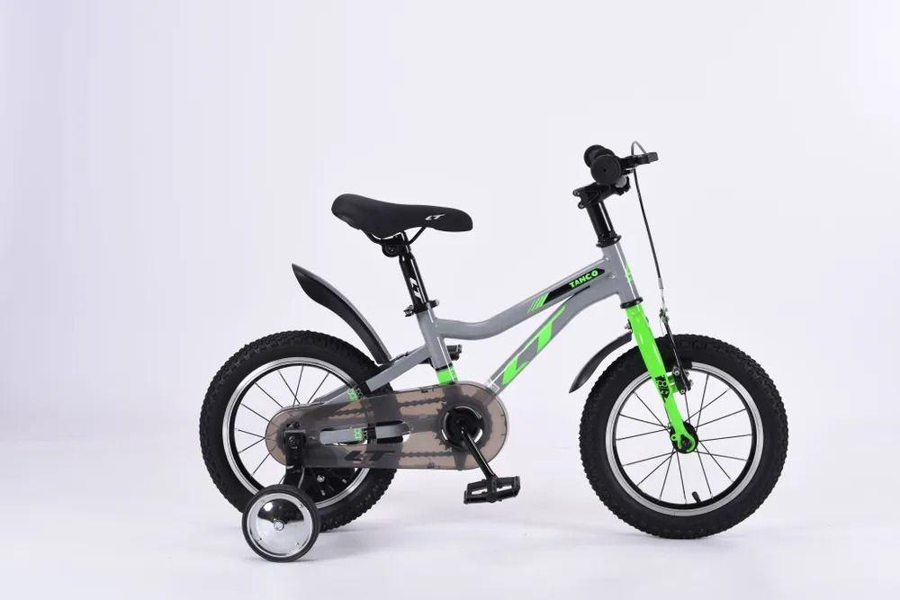 Велосипед 14" LTBIKE TANGO сталь 1-ск серый/зеленый