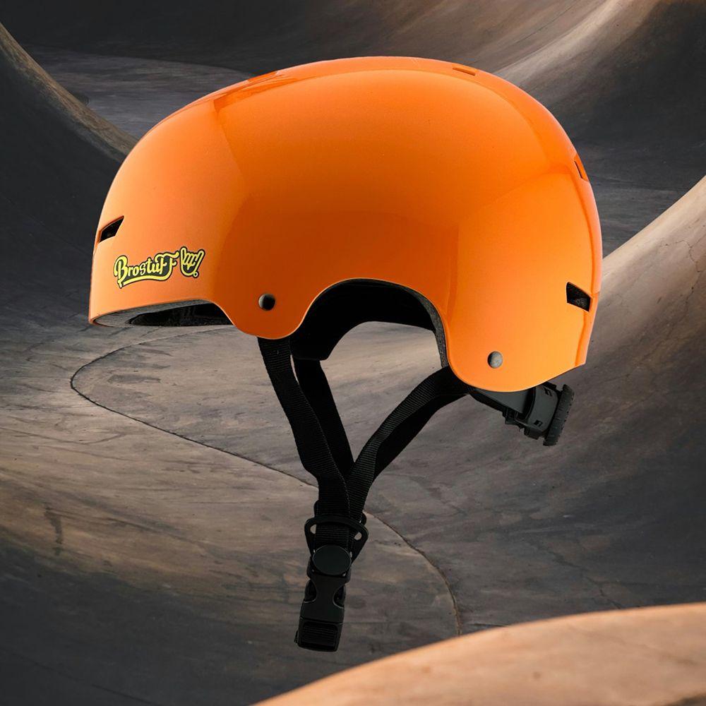 Шлем защитный для bmx велосипеда, скейтборда, самоката BroStuff diamond glossy orange, размер L (59-61 см)