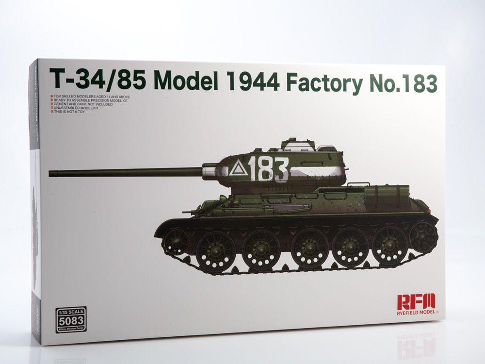 Сборная модель танка T-34/85 Model 1944 Factory No.183 RM-5083, масштаб 1/35