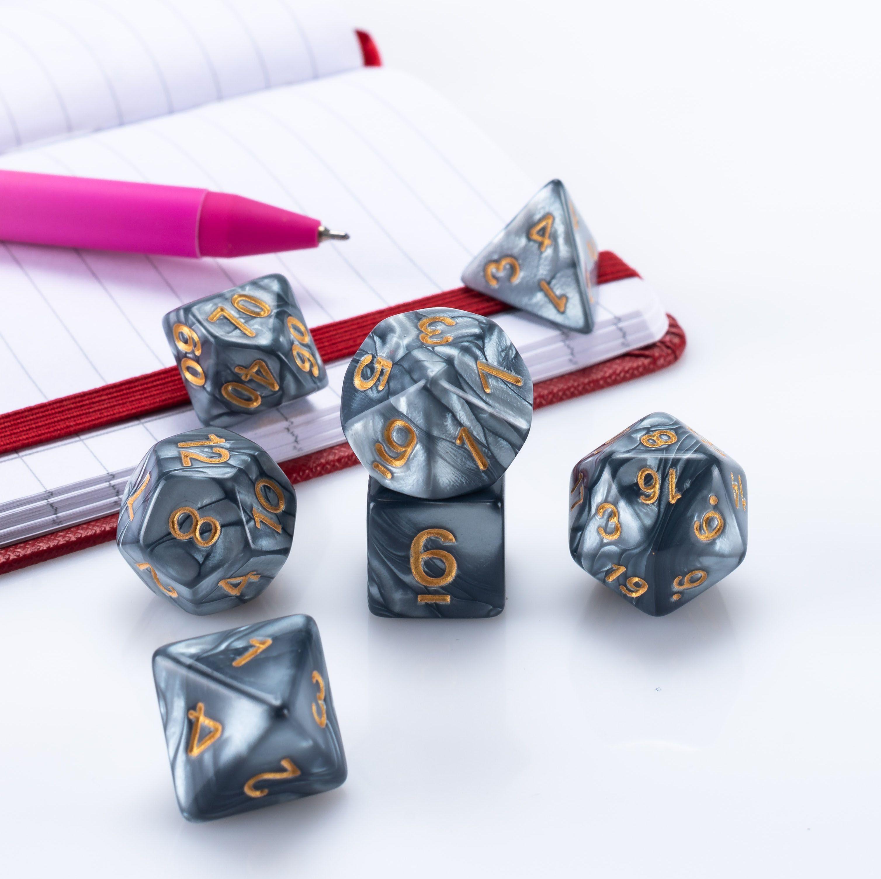 Кости игральные для Dungeons & Dragons, кубики для DnD и настольных ролевых игр (дайсы ДнД) 7 шт.