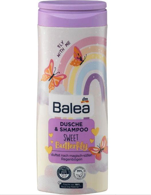 Balea Dusche & Shampoo Sweet Butterfly -гель для душа и шампунь Милая бабочка, детский 300 мл