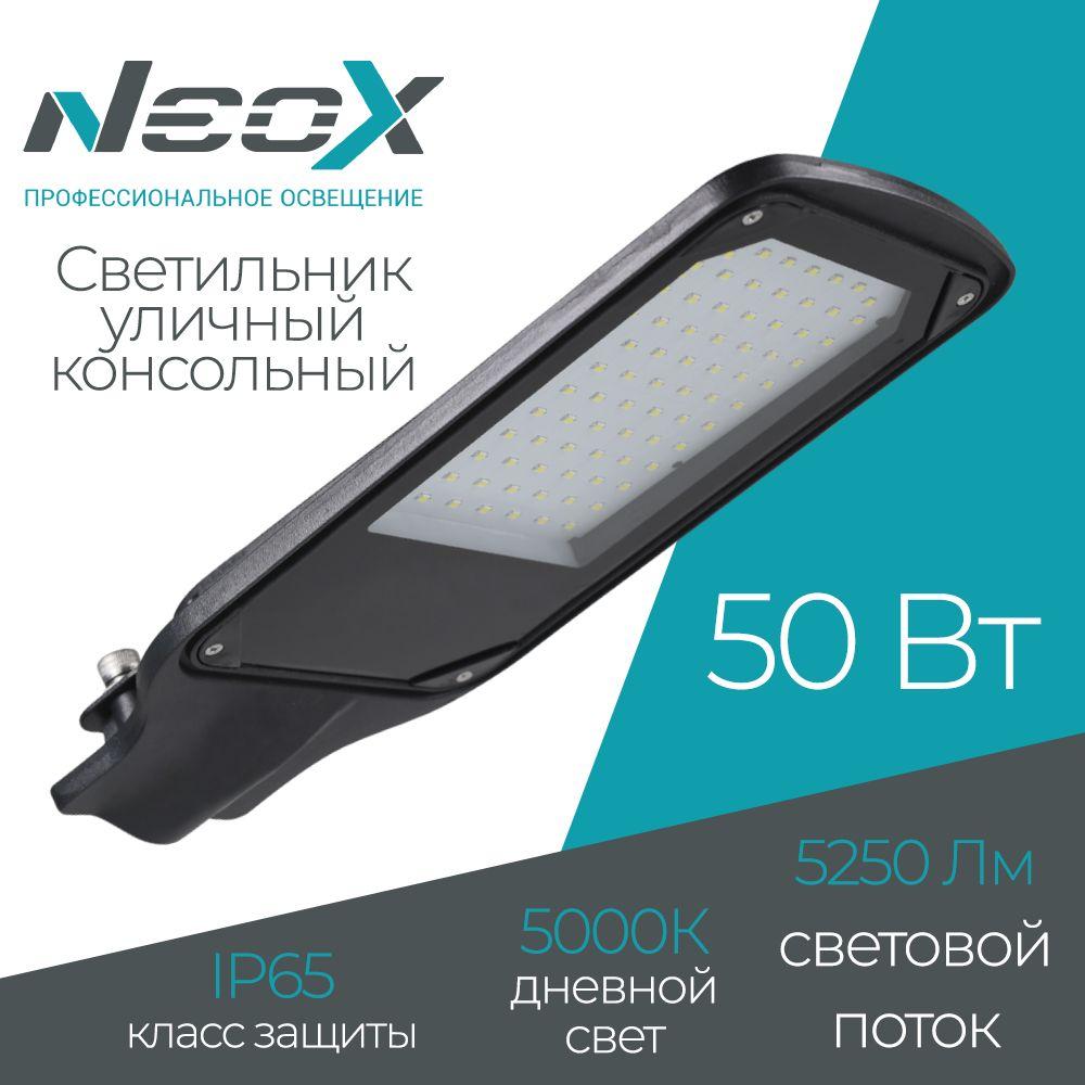 Светильник уличный светодиодный консольный на столб ДКУ-02 50Вт 230В 5000К 5250Лм IP65 NEOX