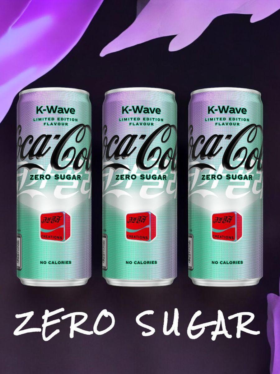 Газированный напиток Coca-Cola K-Wave Zero Без сахара 330 мл. 3 шт. Тайланд