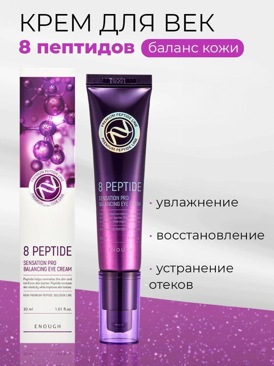 ENOUGH Premium 8 Peptied Senation Pro Eye Cream Омолаживающий крем для век с пептидами, 30мл