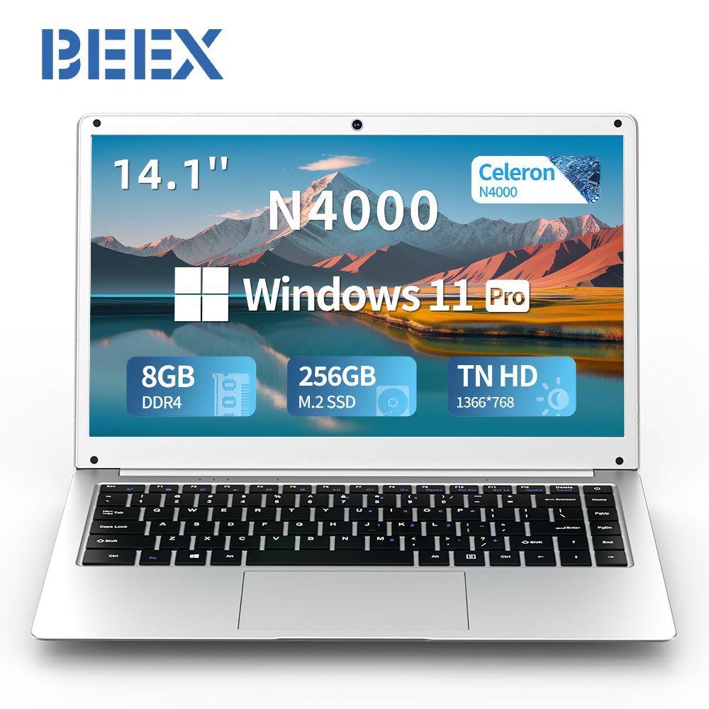 BEEX SV-Z141-N4000 Ноутбук 14", Intel Celeron N4000, RAM 8 ГБ, SSD, Intel UHD Graphics 600, Windows Pro, серебристый, Русская раскладка