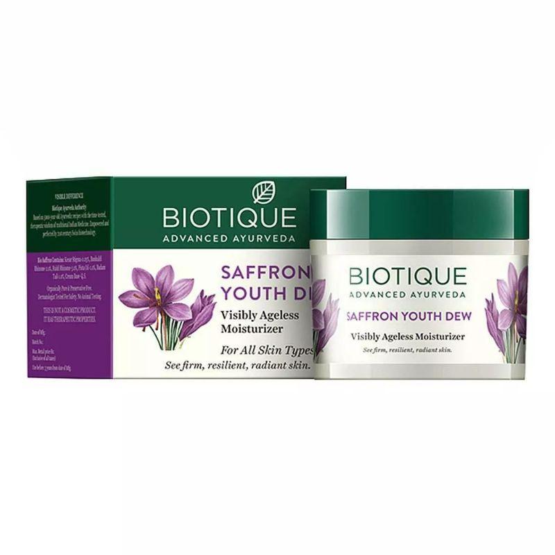 Антивозрастной увлажняющий крем для лица с Шафраном Биотик / Bio Saffron Youth Dew Visibly Ageless Moisturizer Biotique , 50 мл.