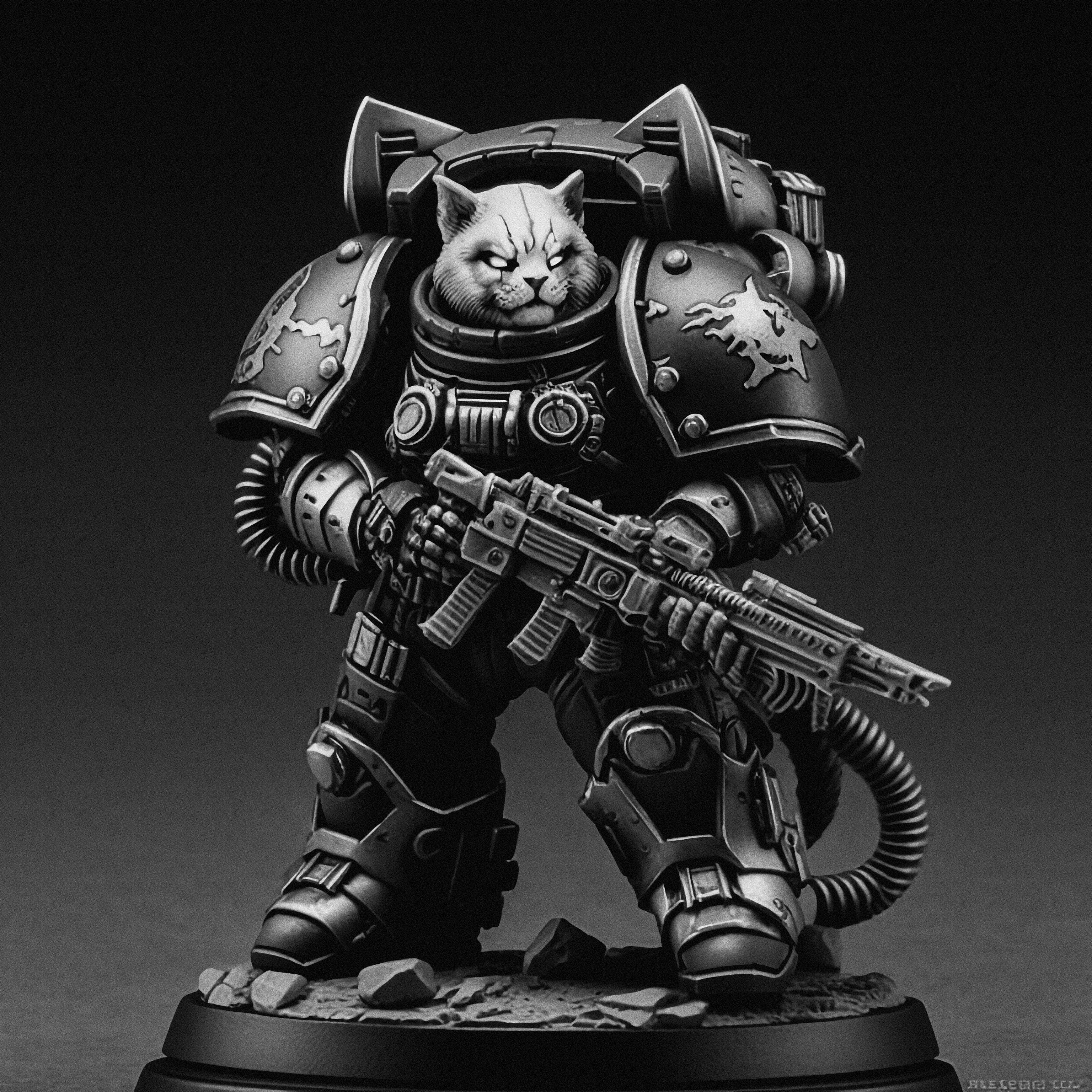 Игровая миниатюра Cat Prime Space Marine 40K (Кот Prime Space Marine) 44мм (Warhammer, Вархаммер, фигурка)