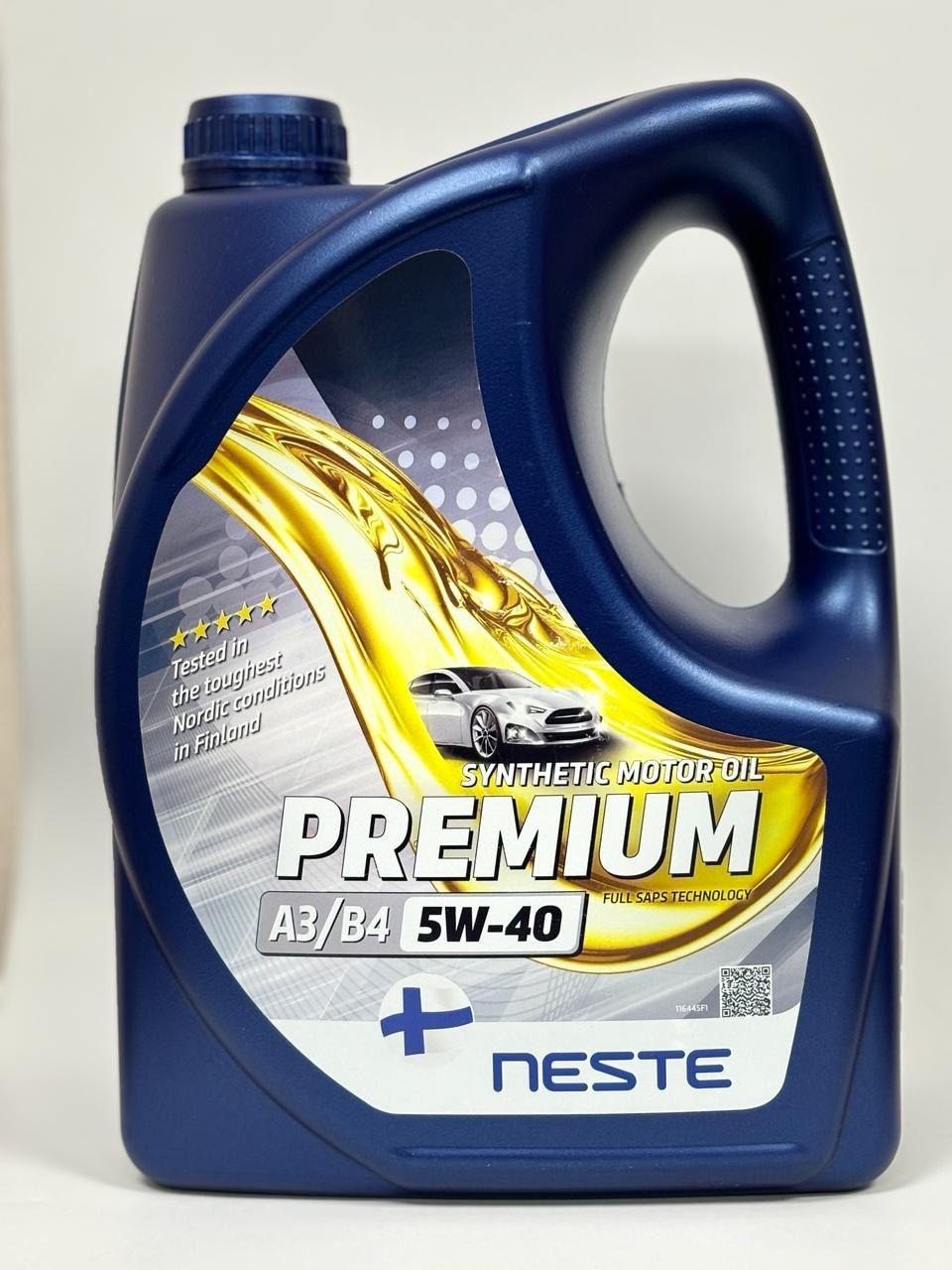 Neste PREMIUM 5W-40 Масло моторное, Синтетическое, 4 л