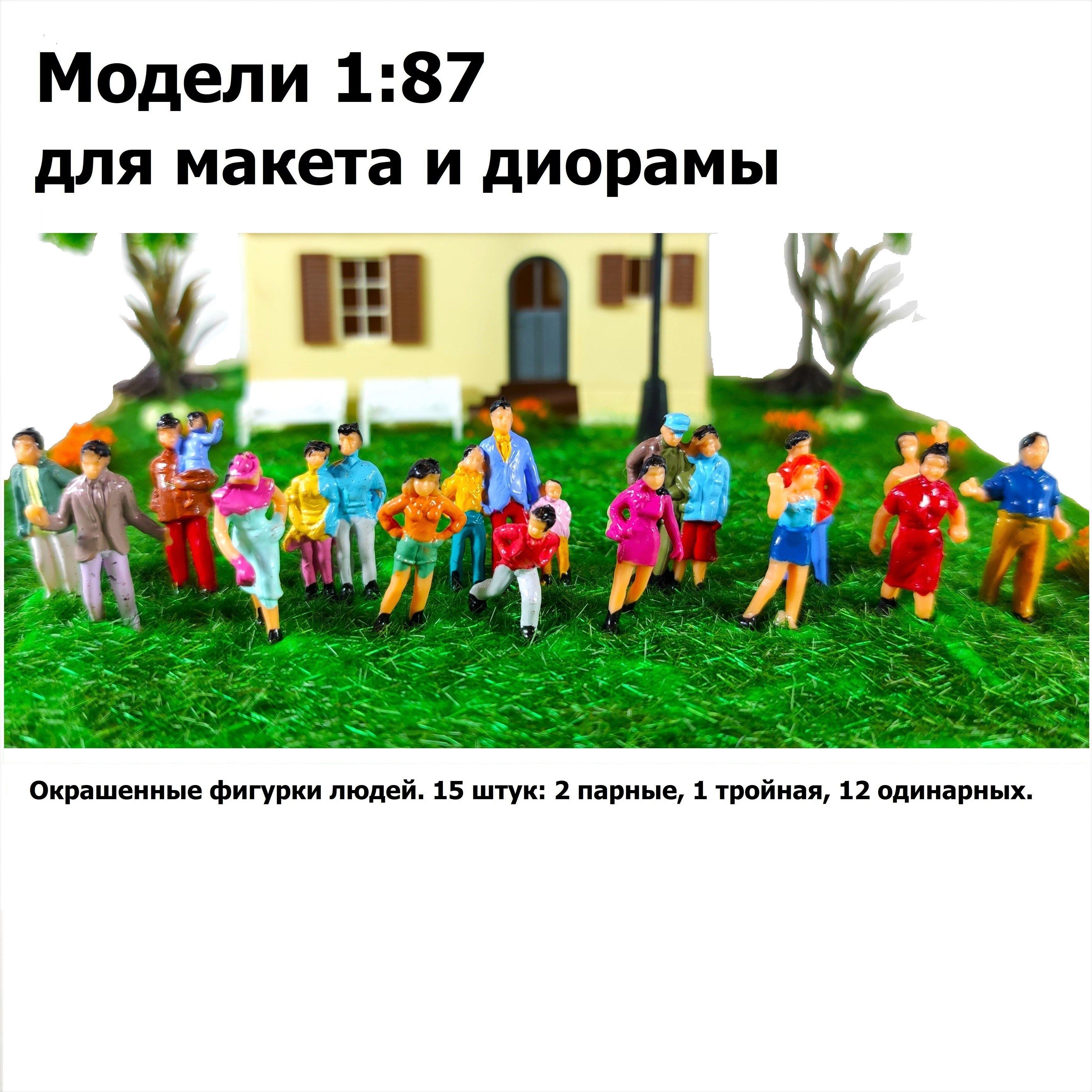 Фигурки людей, 15 шт., модели 1:87 для макета железной дороги, зданий, диорам и миниатюр, масштаб 1:87 H0