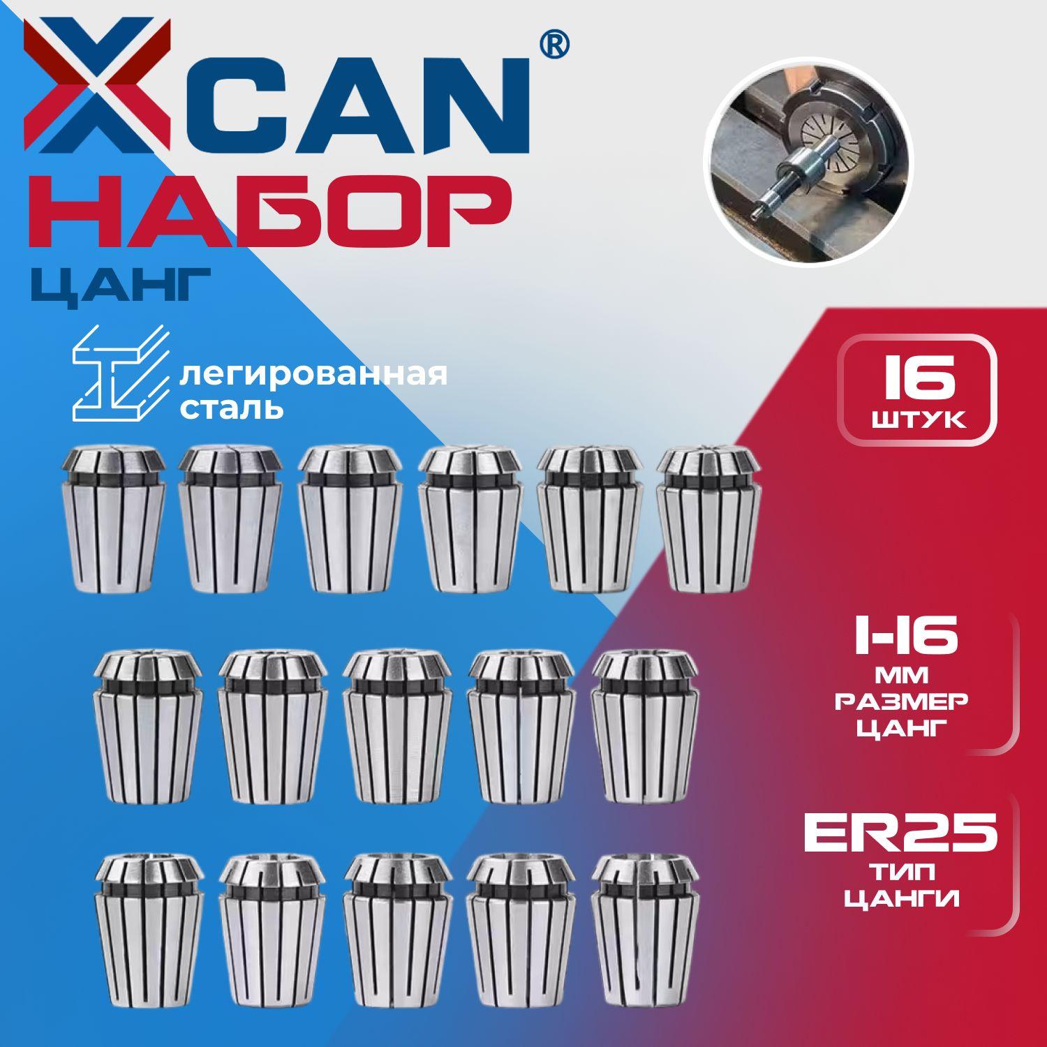 Набор цанг ER25 XCAN, 16 штук