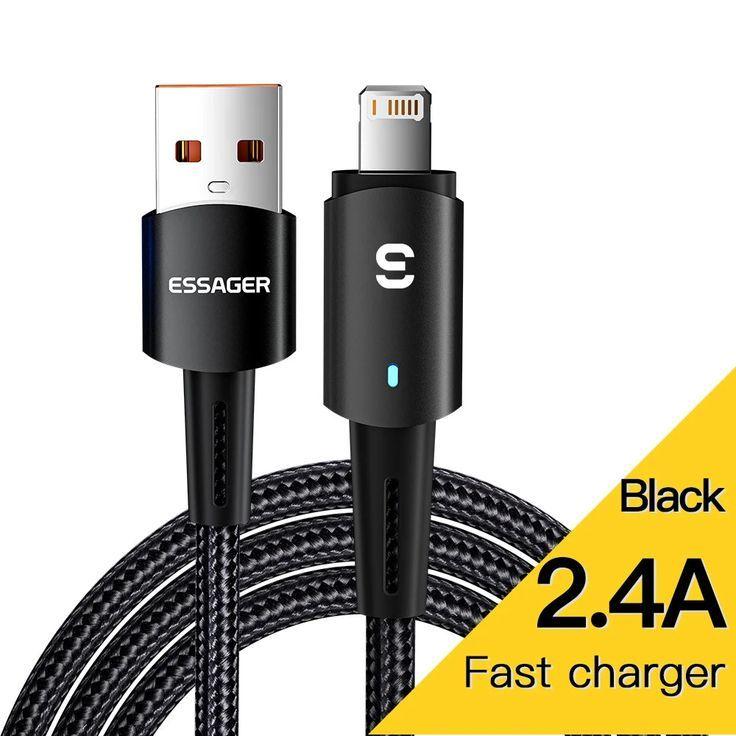 Essager Кабель для мобильных устройств USB Type-A/Apple Lightning, 1 м, черный матовый