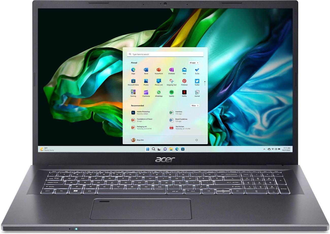 Acer Aspire A517-58GM-551N Игровой ноутбук 17.3", Intel Core i5-1335U, RAM 16 ГБ, SSD 512 ГБ, NVIDIA GeForce RTX 2050 (4 Гб), Windows Home, (NX.KJLCD.005), серый, Русская раскладка