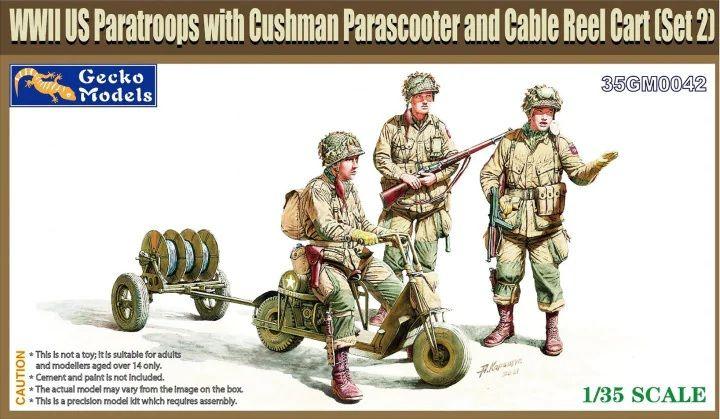 Gecko Models | 35GM0042 1/35 Фигуры M53 Scooter Cushman w-RL-35 Cable Reel Cart